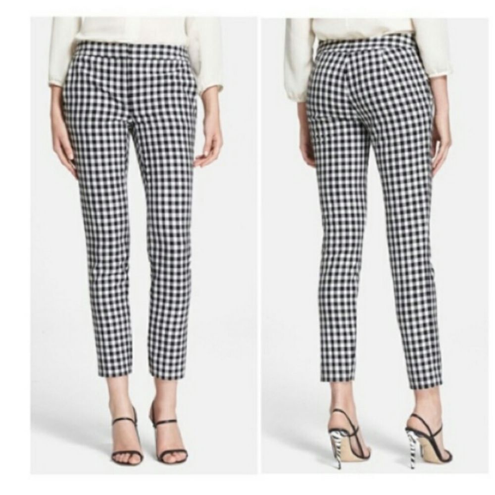 Adrianna Papell Kate Fit Gingham Printed Capri 10